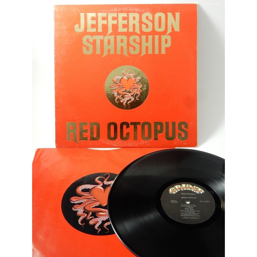 Grunt Records 1975 Jefferson Airplane Red Octopus 12" Vinyl LP w/Lyric Sleeve